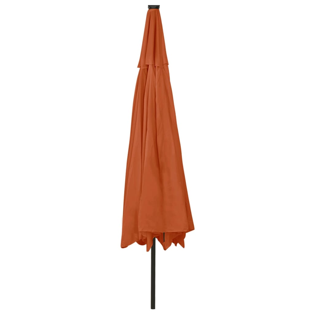 Garden Parasol with LED Lights 400 cm Terracotta