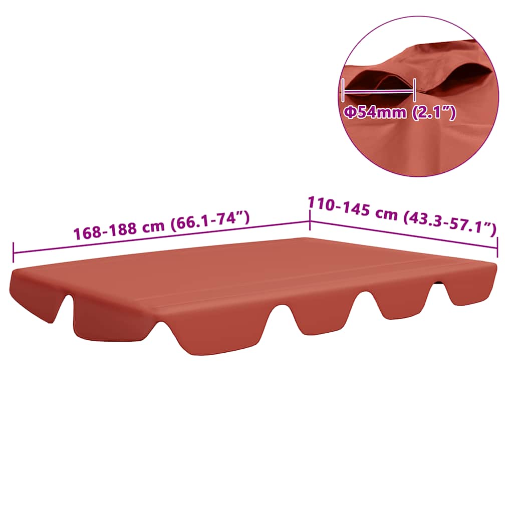 Replacement Canopy for Garden Swing Terracotta 188/168x145/110cm