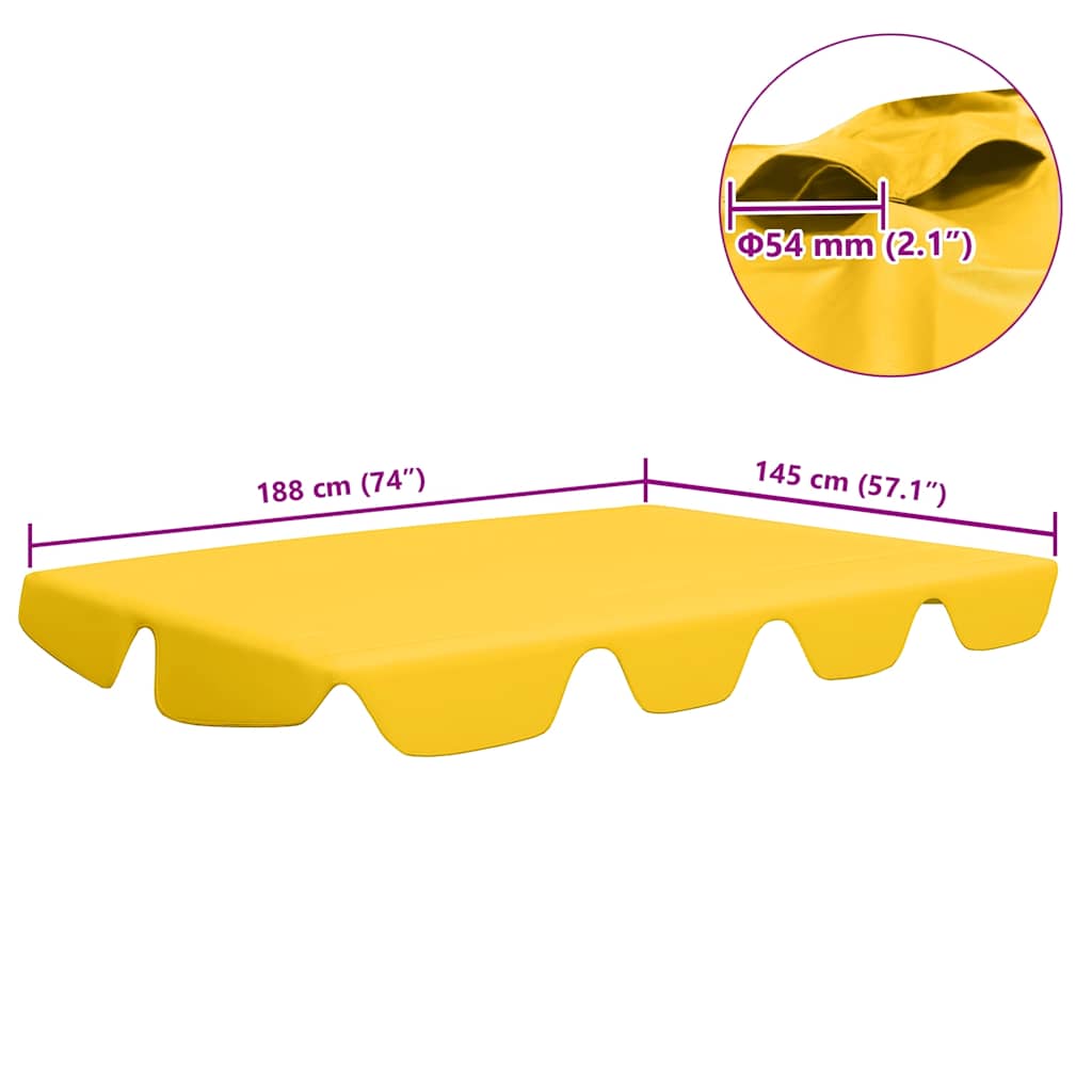 Replacement Canopy for Garden Swing Yellow 188/168x145/110 cm