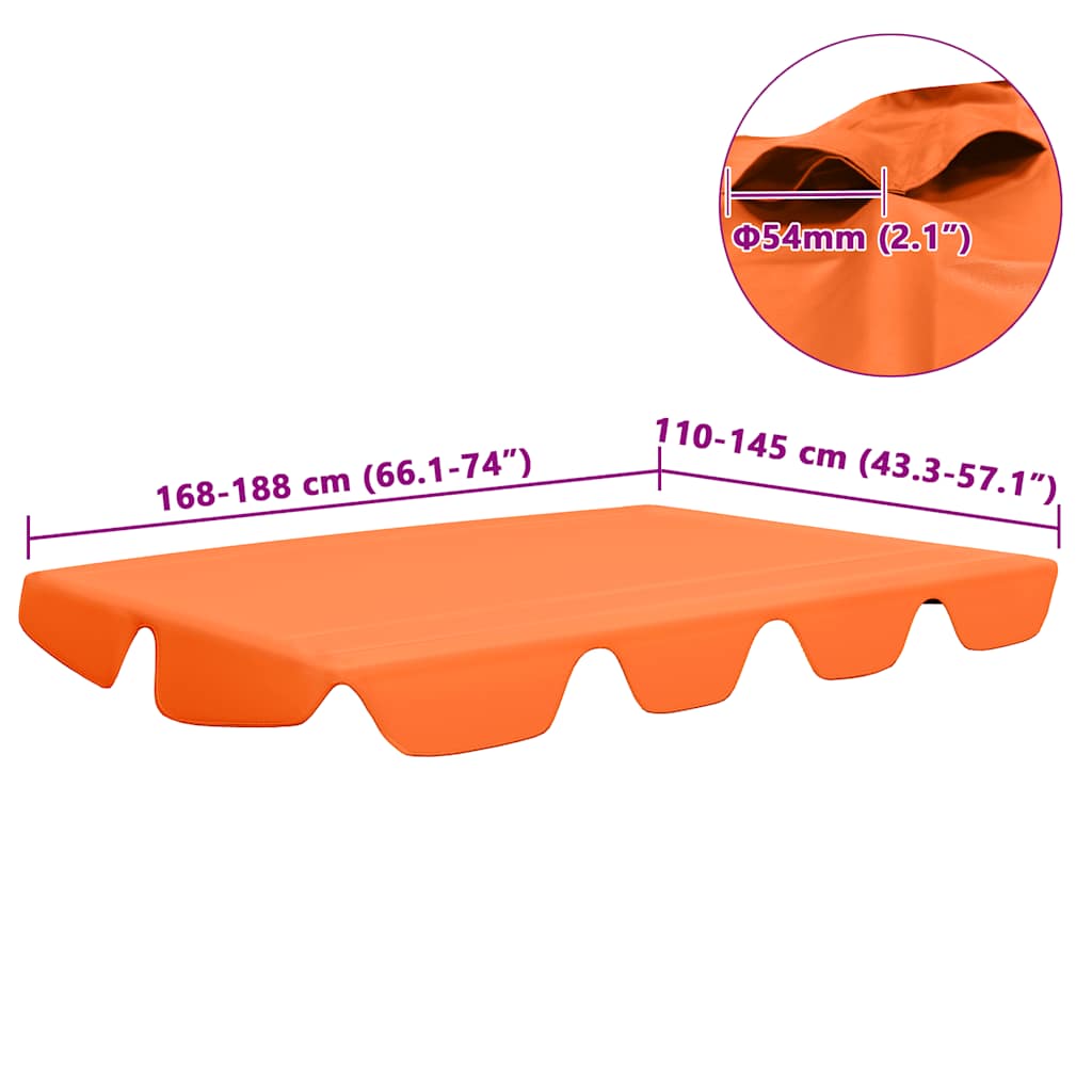 Replacement Canopy for Garden Swing Orange 188/168x145/110 cm