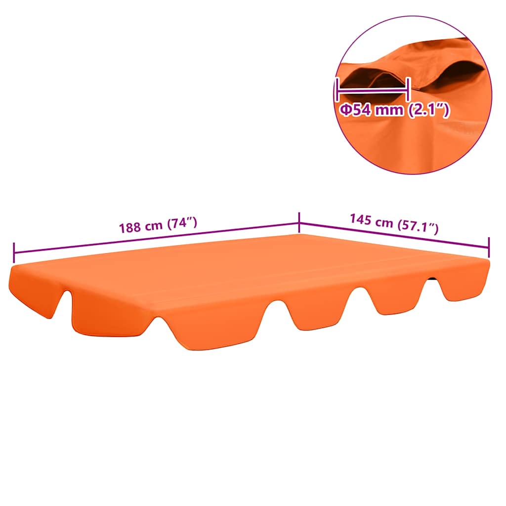 Replacement Canopy for Garden Swing Orange 188/168x145/110 cm