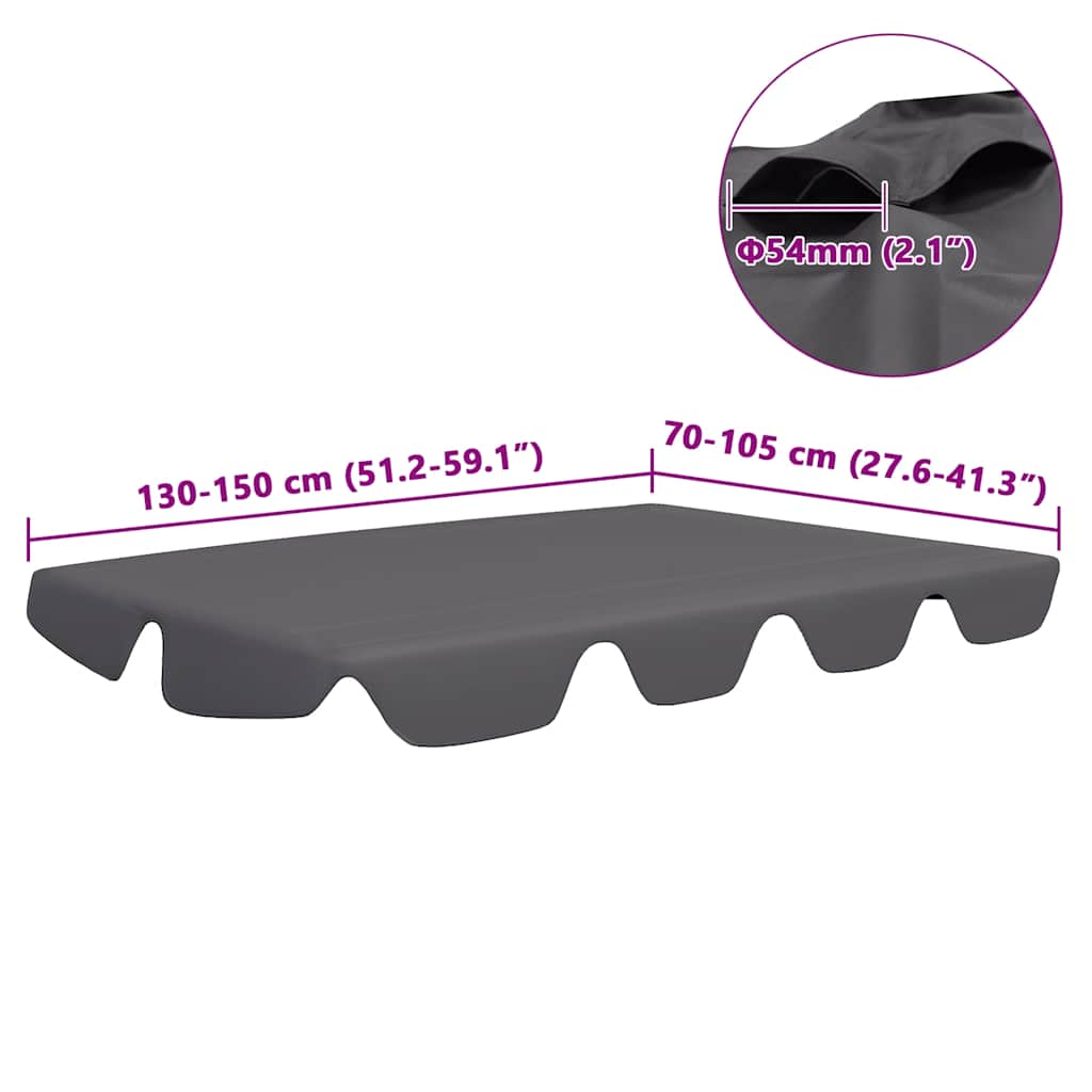 Replacement Canopy for Garden Swing Anthracite 150/130x105/70cm
