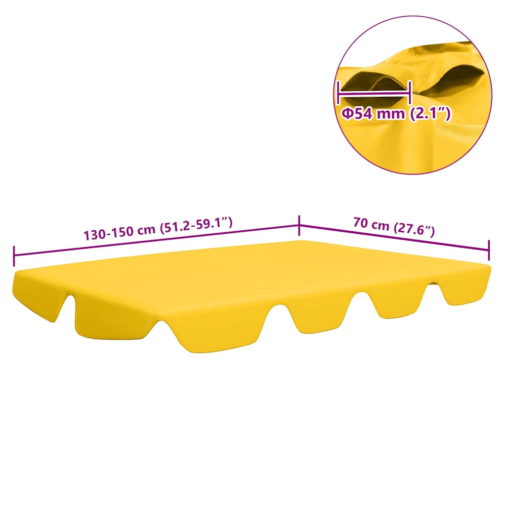 Replacement Canopy for Garden Swing Yellow 150/130x105/70 cm