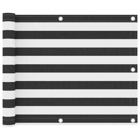 Balcony Screen Anthracite and White 75x600 cm Oxford Fabric