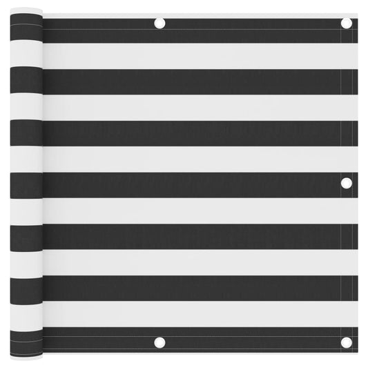 Balcony Screen Anthracite and White 90x600 cm Oxford Fabric