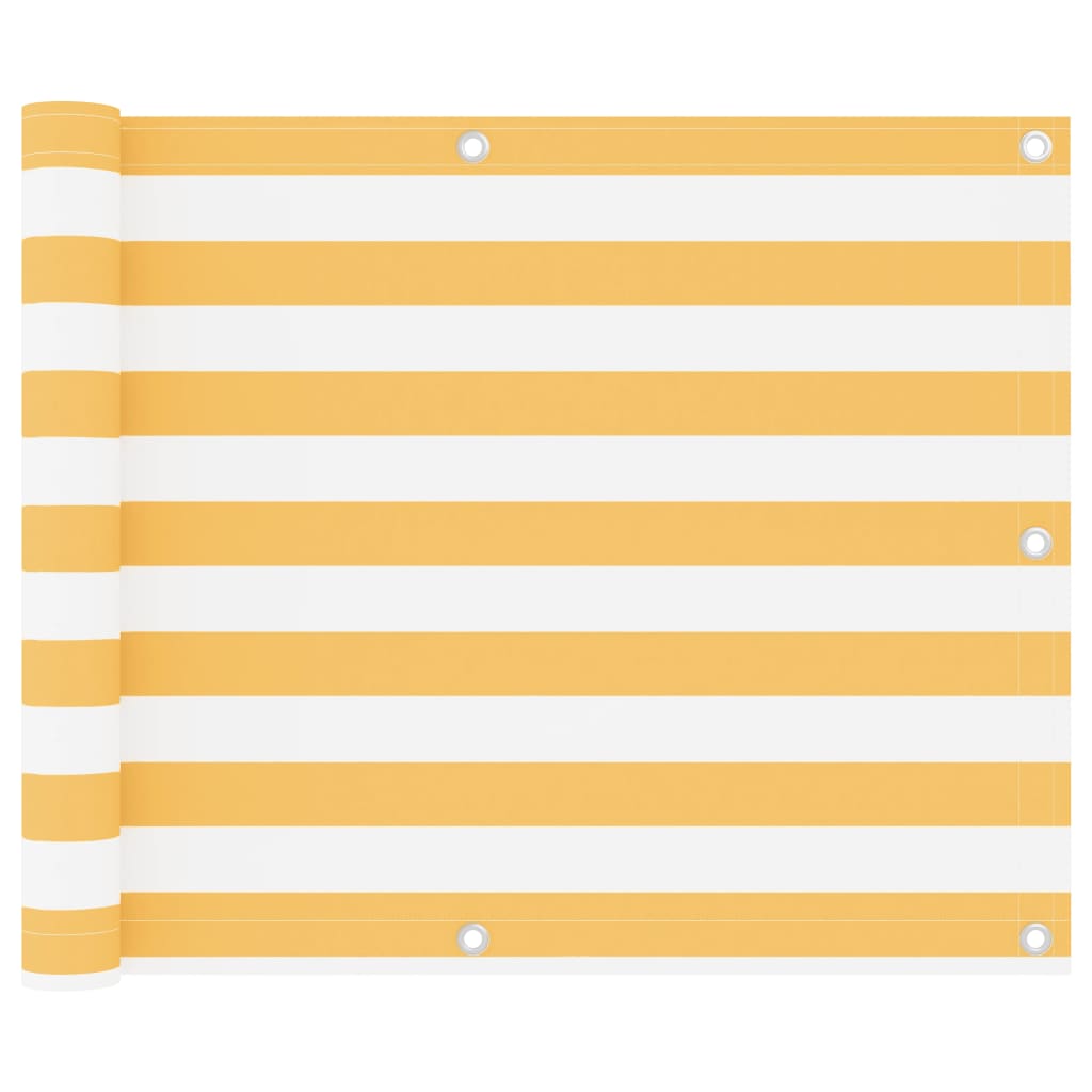 Balcony Screen White and Yellow 75x500 cm Oxford Fabric