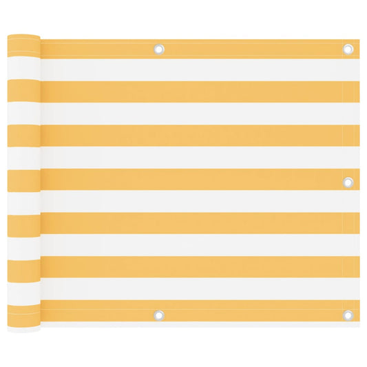 Balcony Screen White and Yellow 75x500 cm Oxford Fabric