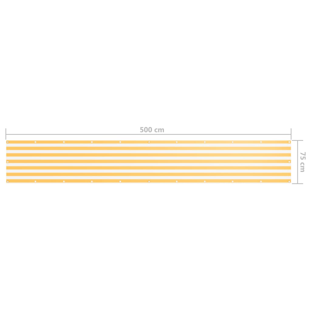 Balcony Screen White and Yellow 75x500 cm Oxford Fabric