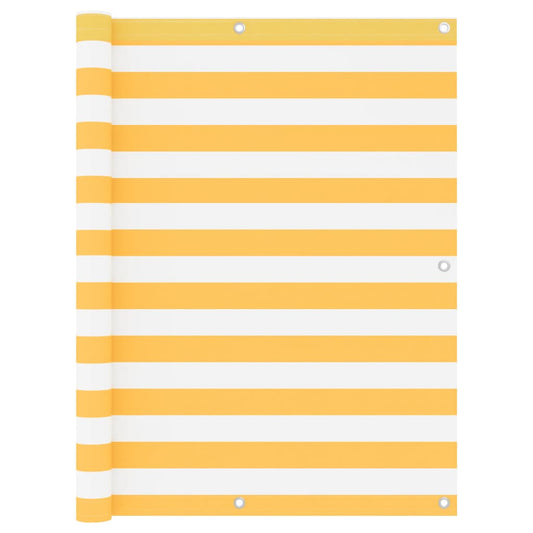 Balcony Screen White and Yellow 120x500 cm Oxford Fabric