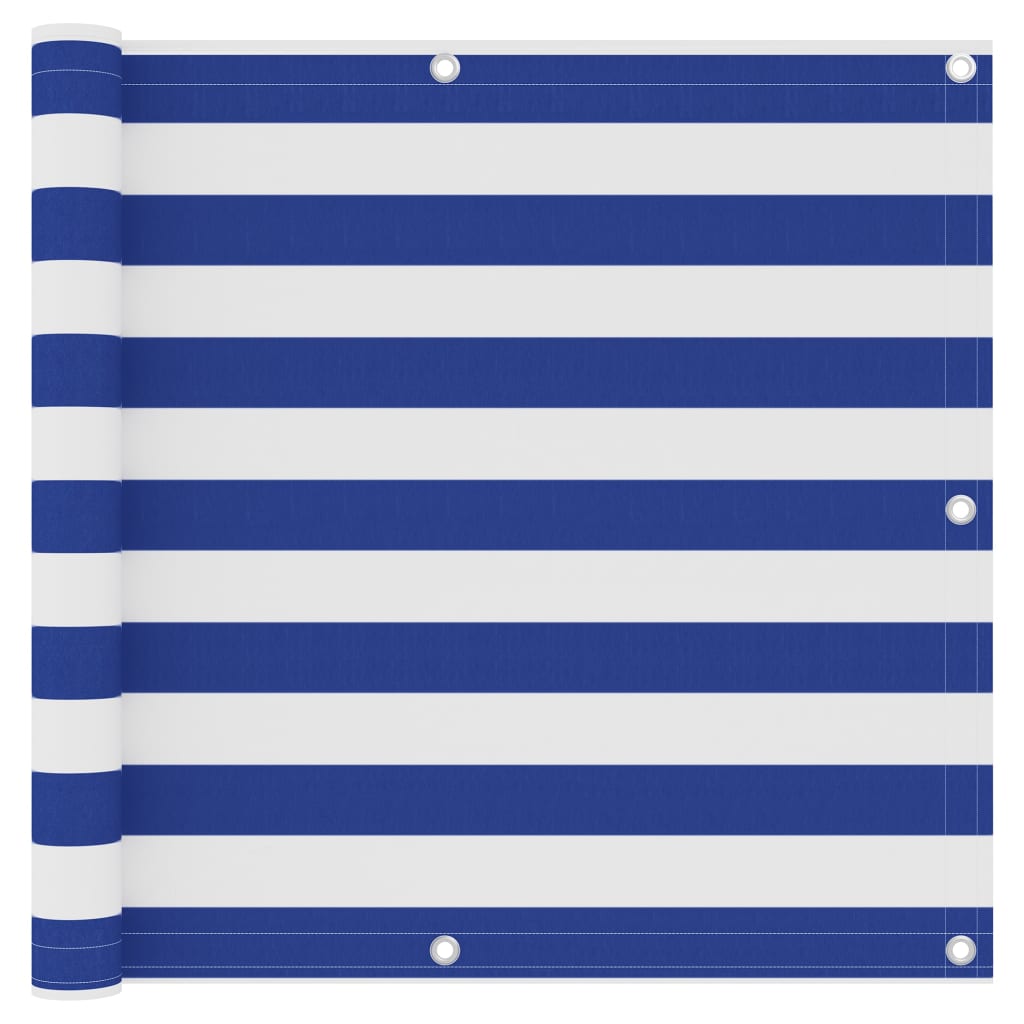 Balcony Screen White and Blue 90x400 cm Oxford Fabric