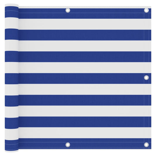 Balcony Screen White and Blue 90x600 cm Oxford Fabric