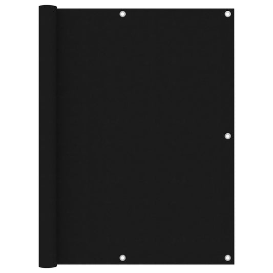 Balcony Screen Black 120x600 cm Oxford Fabric