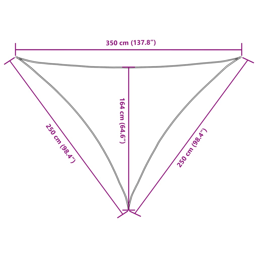 Sunshade Sail Oxford Fabric Triangular 2.5x2.5x3.5 m Terracotta