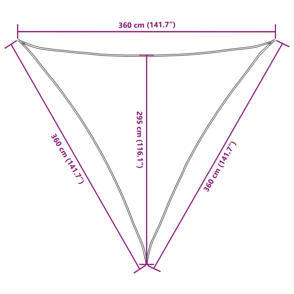Sunshade Sail Oxford Fabric Triangular 3.6x3.6x3.6 m Taupe