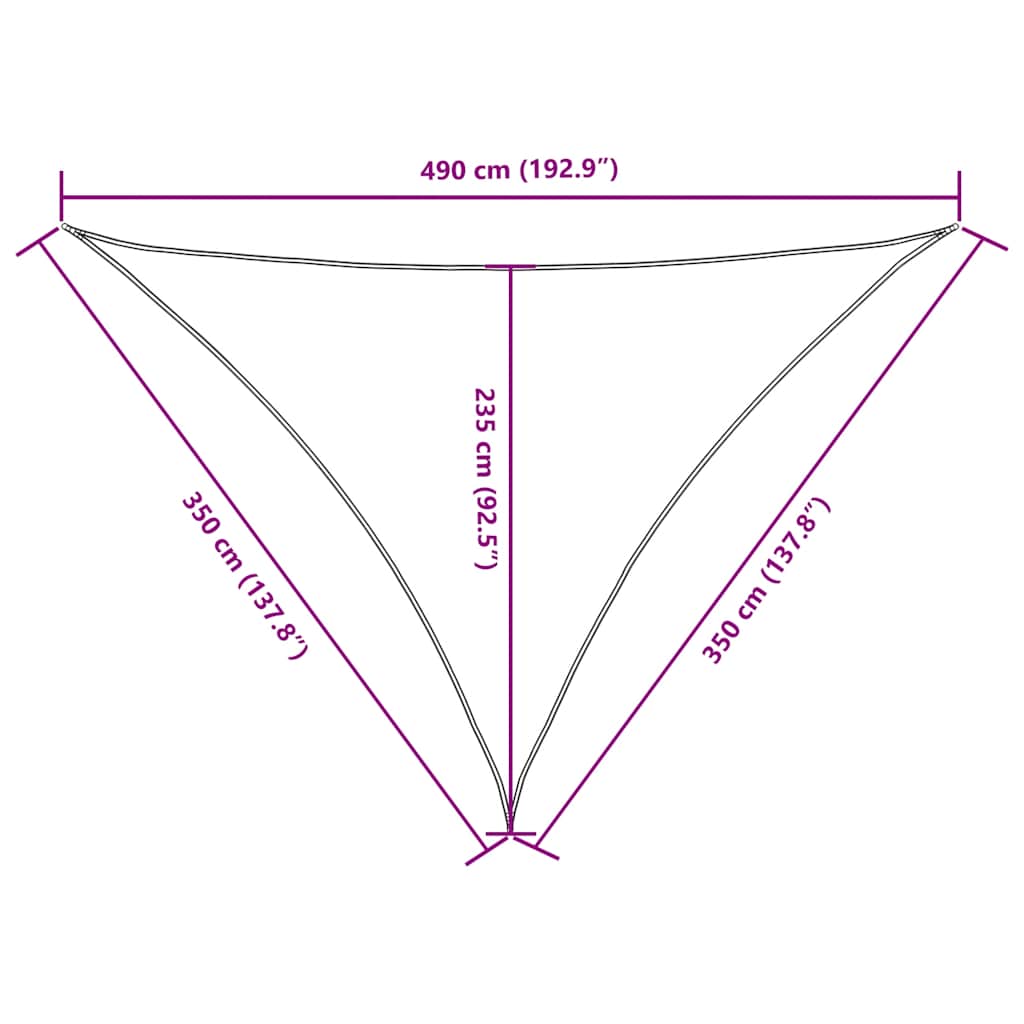 Sunshade Sail Oxford Fabric Triangular 3.5x3.5x4.9 m Taupe