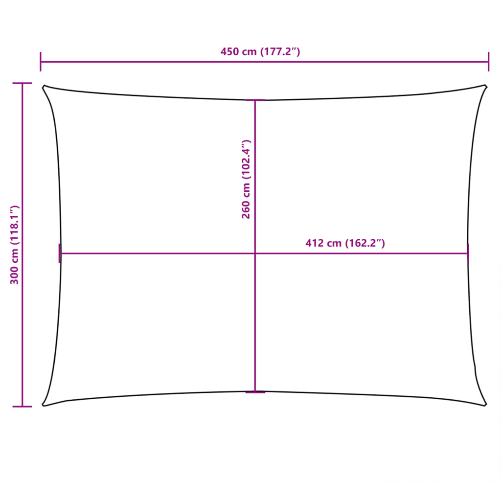 Sunshade Sail Oxford Fabric Rectangular 3x4.5 m Blue