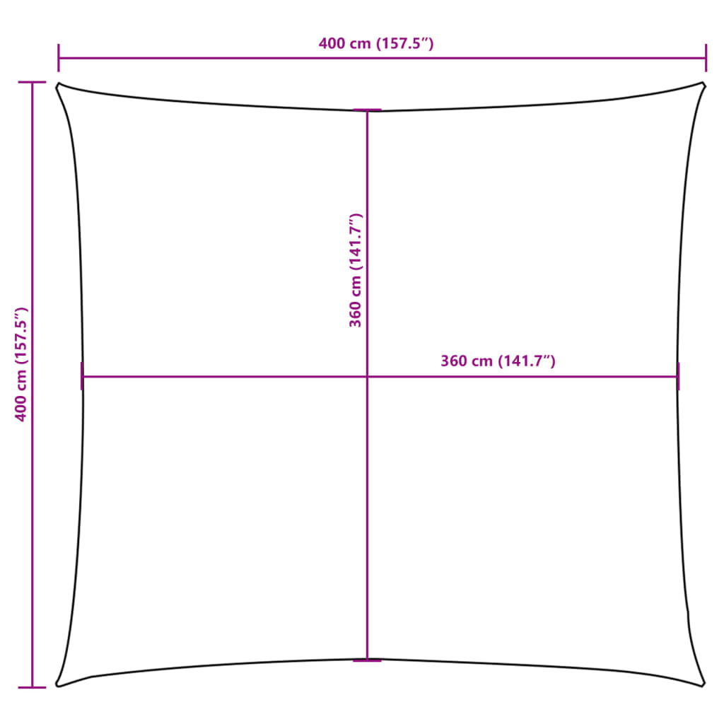 Sunshade Sail Oxford Fabric Square 4x4 m Yellow