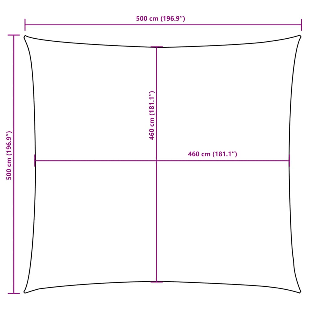 Sunshade Sail Oxford Fabric Square 5x5 m Yellow