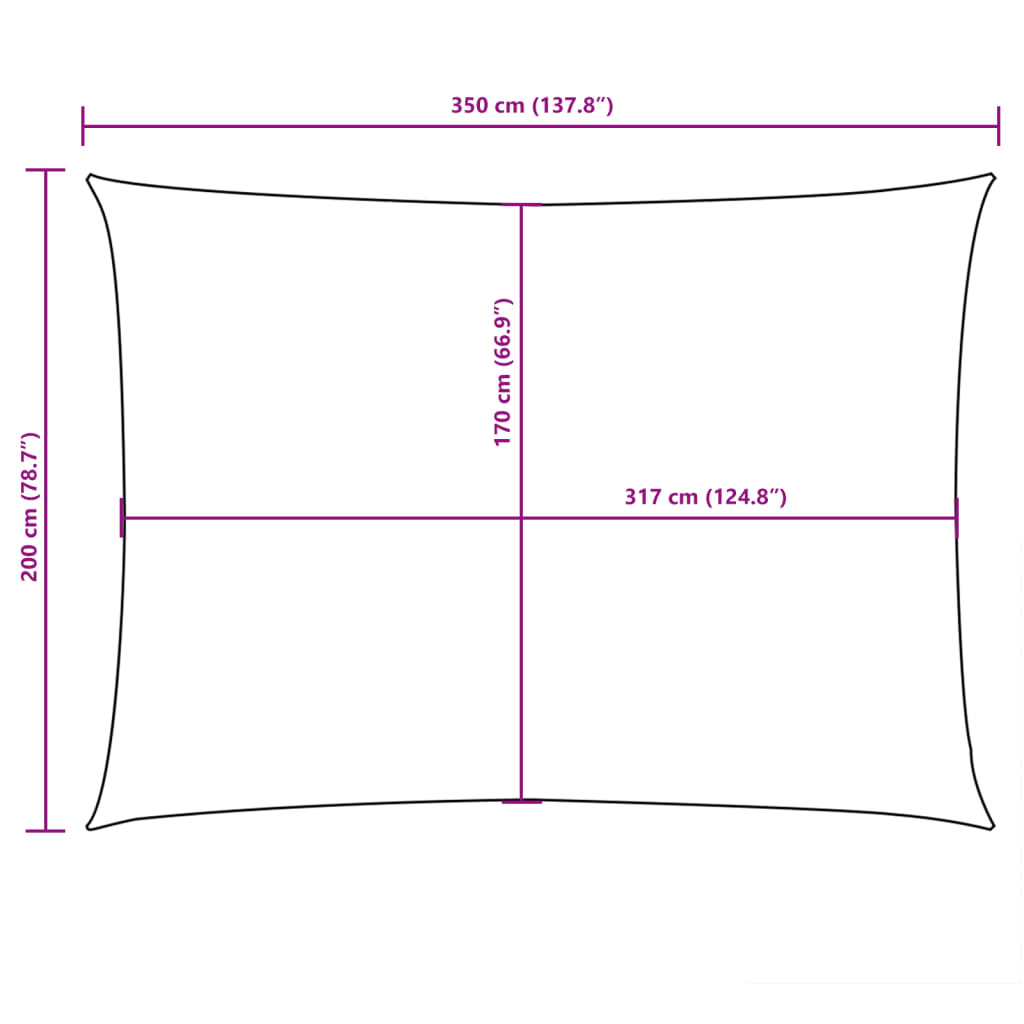 Sunshade Sail Oxford Fabric Rectangular 2x3.5 m Yellow
