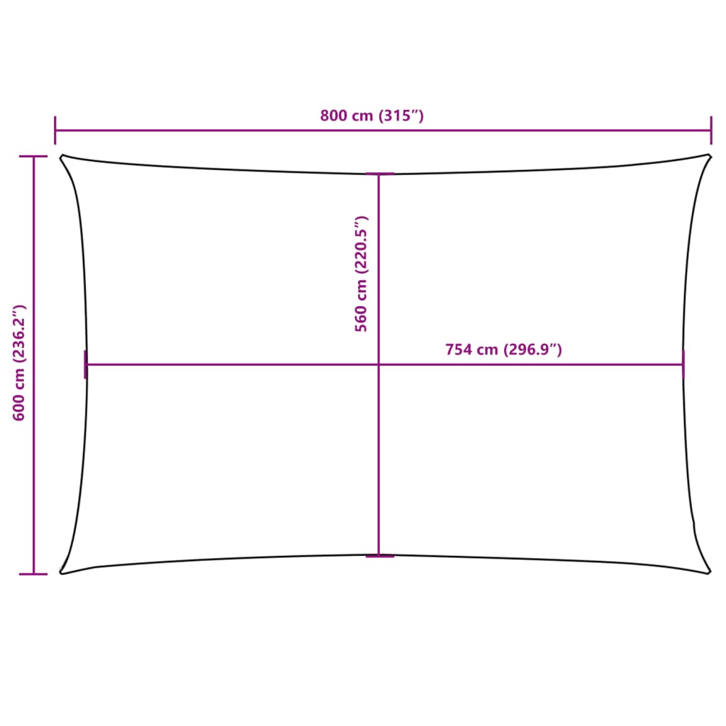 Sunshade Sail Oxford Fabric Rectangular 6x8 m Yellow