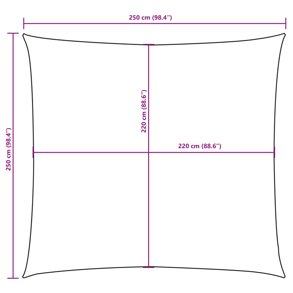 Sunshade Sail Oxford Fabric Square 2.5x2.5 m Red