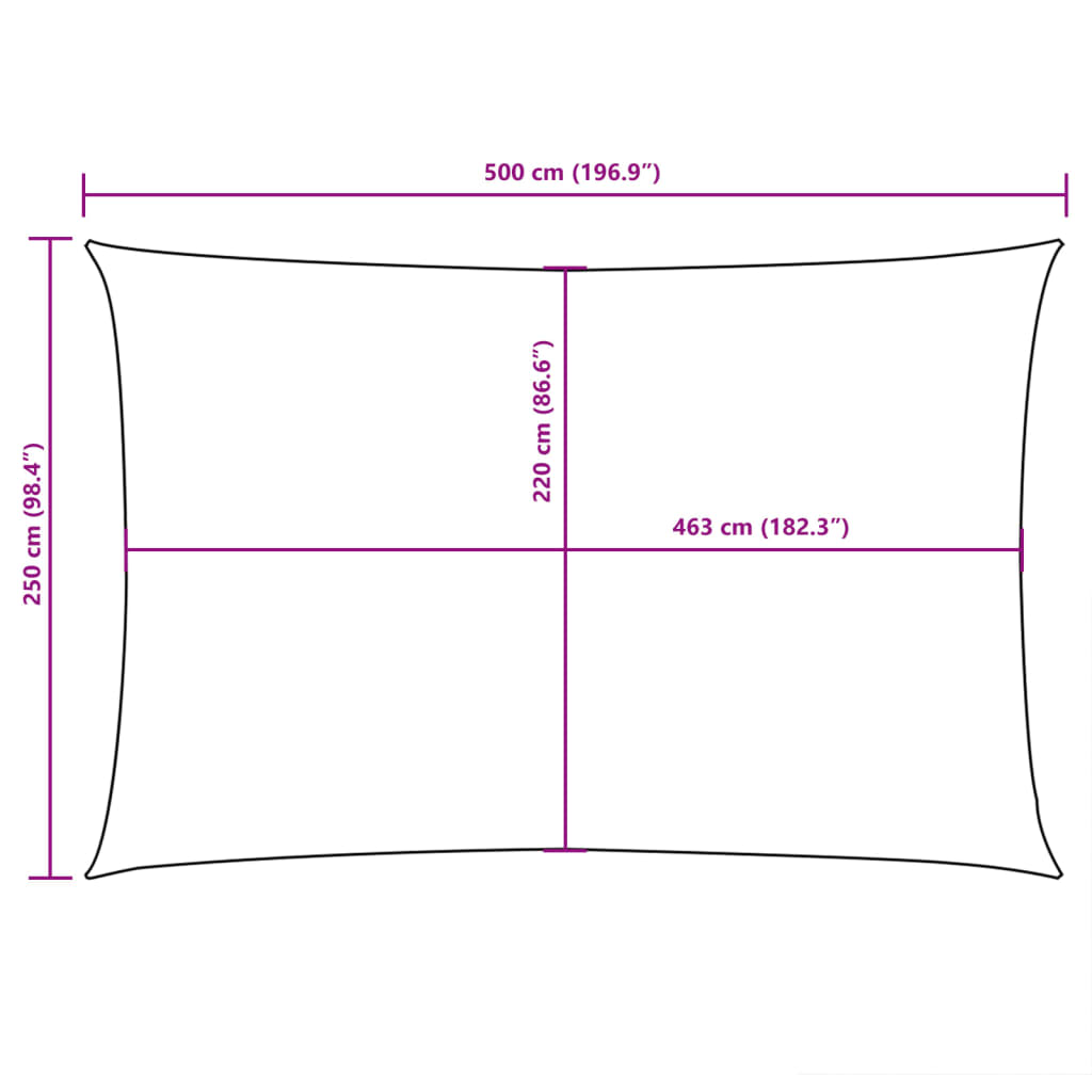 Sunshade Sail Oxford Fabric Rectangular 2.5x5 m Red