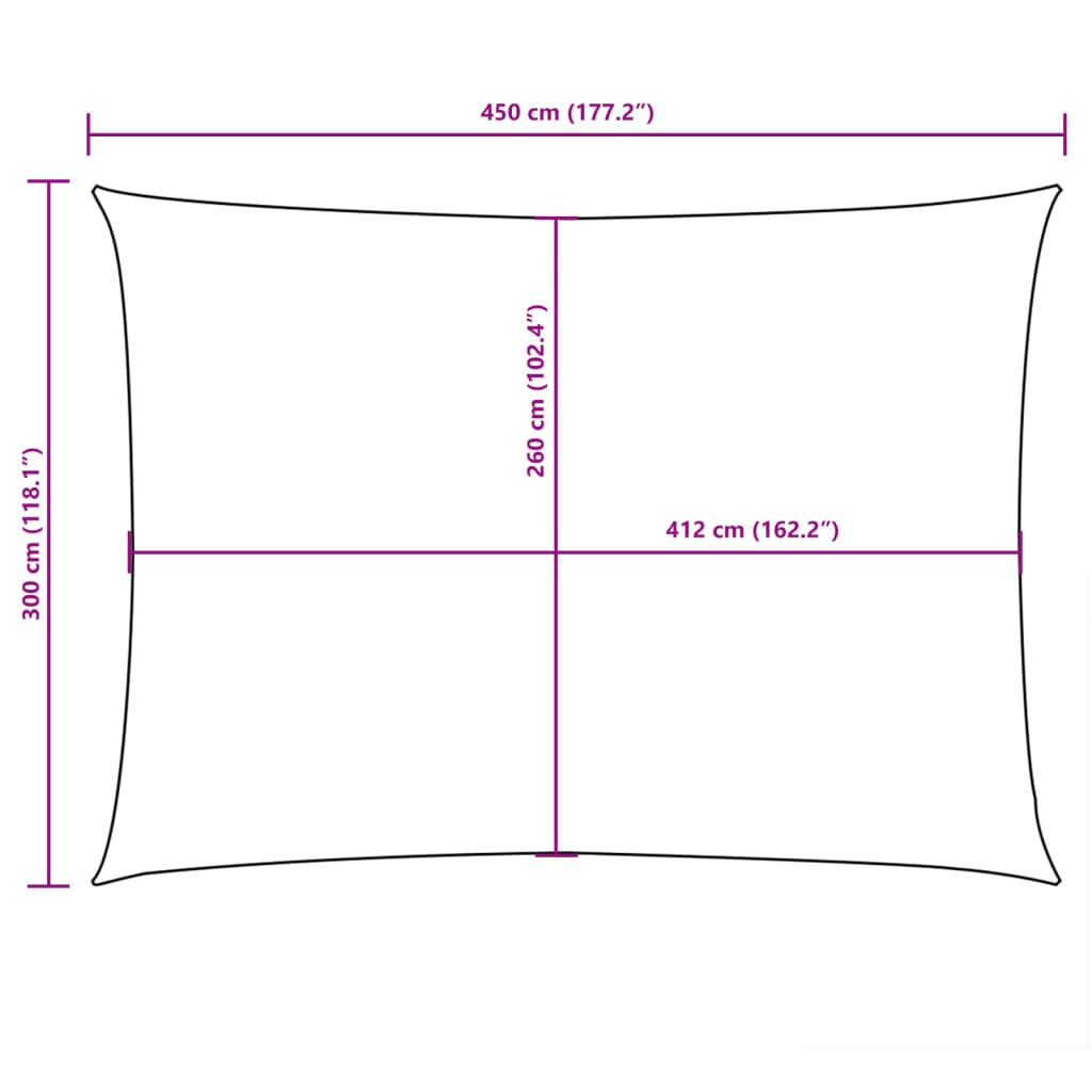 Sunshade Sail Oxford Fabric Rectangular 3x4.5 m Red