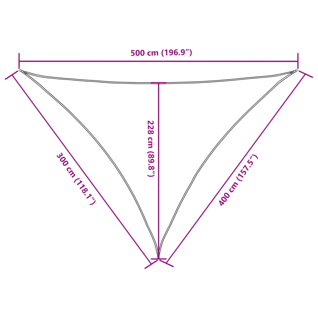 Sunshade Sail Oxford Fabric Triangular 3x4x5 m Red