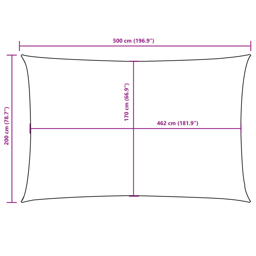 Sunshade Sail Oxford Fabric Rectangular 2x5 m Orange