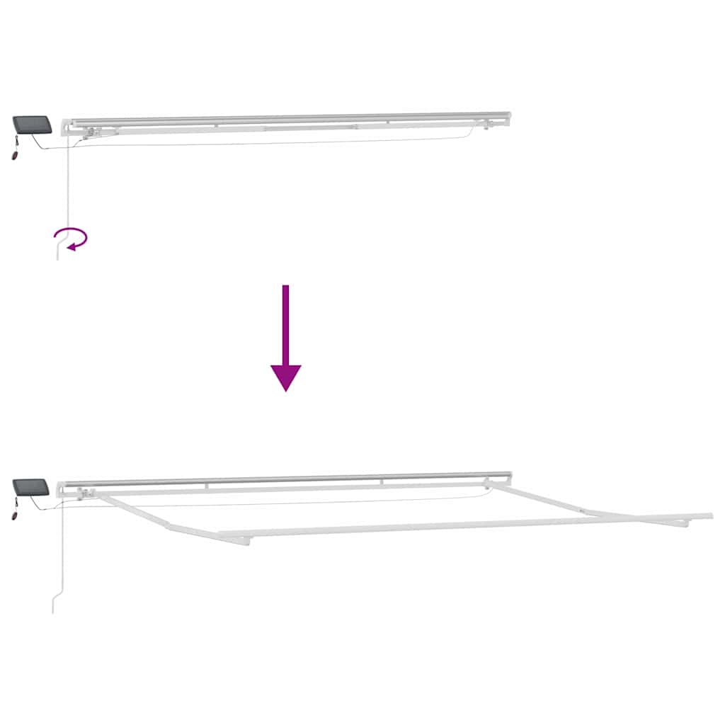 Awning Manual White 5 x 3 m Metal