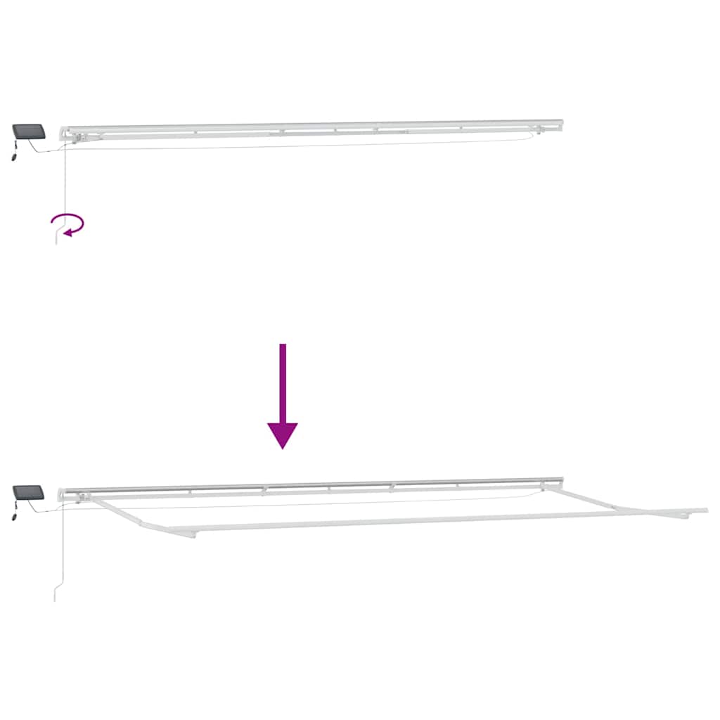 Awning with Manual White 6 x 3 m Metal