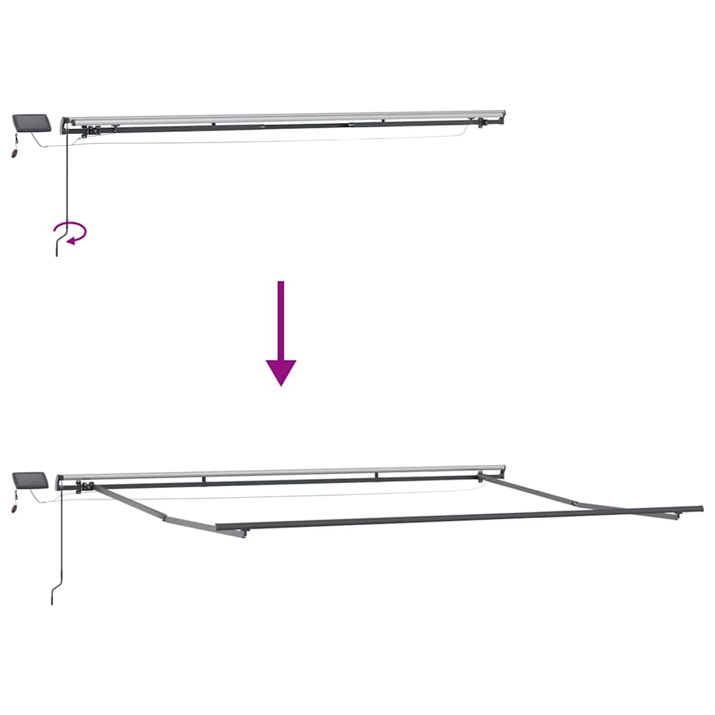 Awning with Manual Anthracite 4 x 3 m Metal