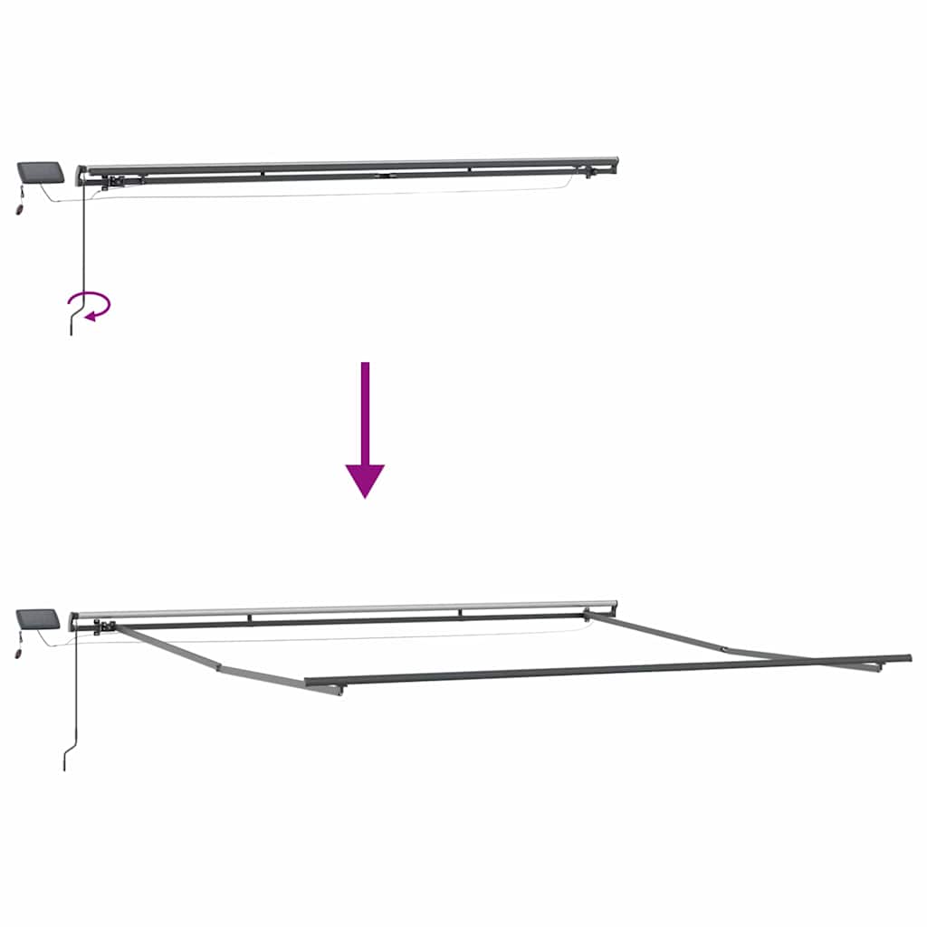 Awning with Manual Anthracite 4 x 3.5 m Metal