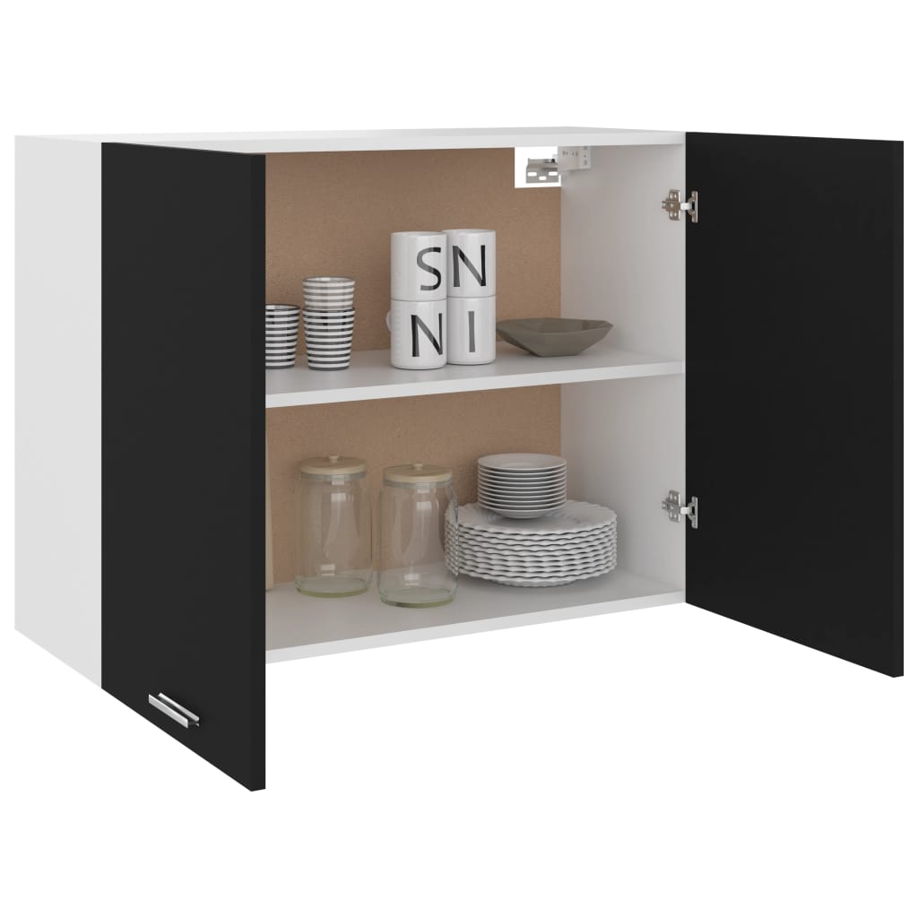 Hanging Cabinet Lyon Black 80x31x60 cm Engineered Wood