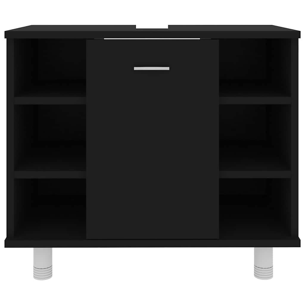Bathroom Cabinet Black 60x32x53.5 cm Engineered Wood