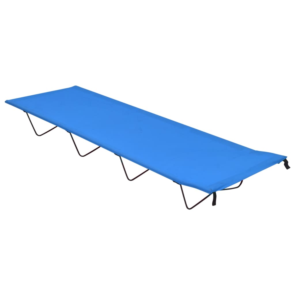 Camping Beds 2 pcs 180x60x19 cm Oxford Fabric and Steel Blue
