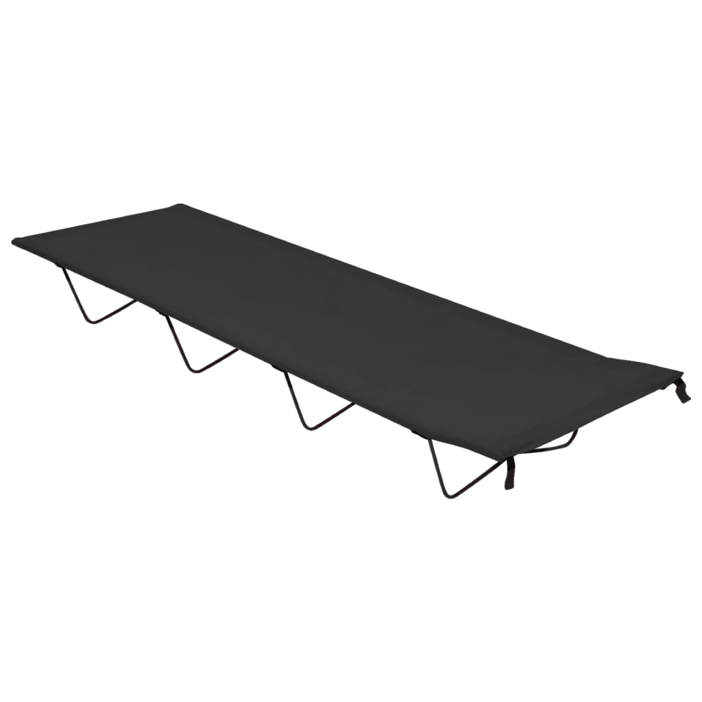 Camping Beds 2 pcs 180x60x19 cm Oxford Fabric and Steel Black