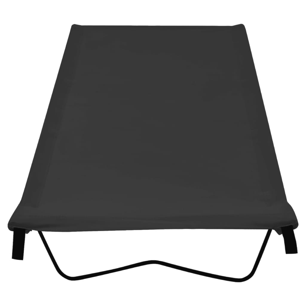 Camping Beds 2 pcs 180x60x19 cm Oxford Fabric and Steel Black