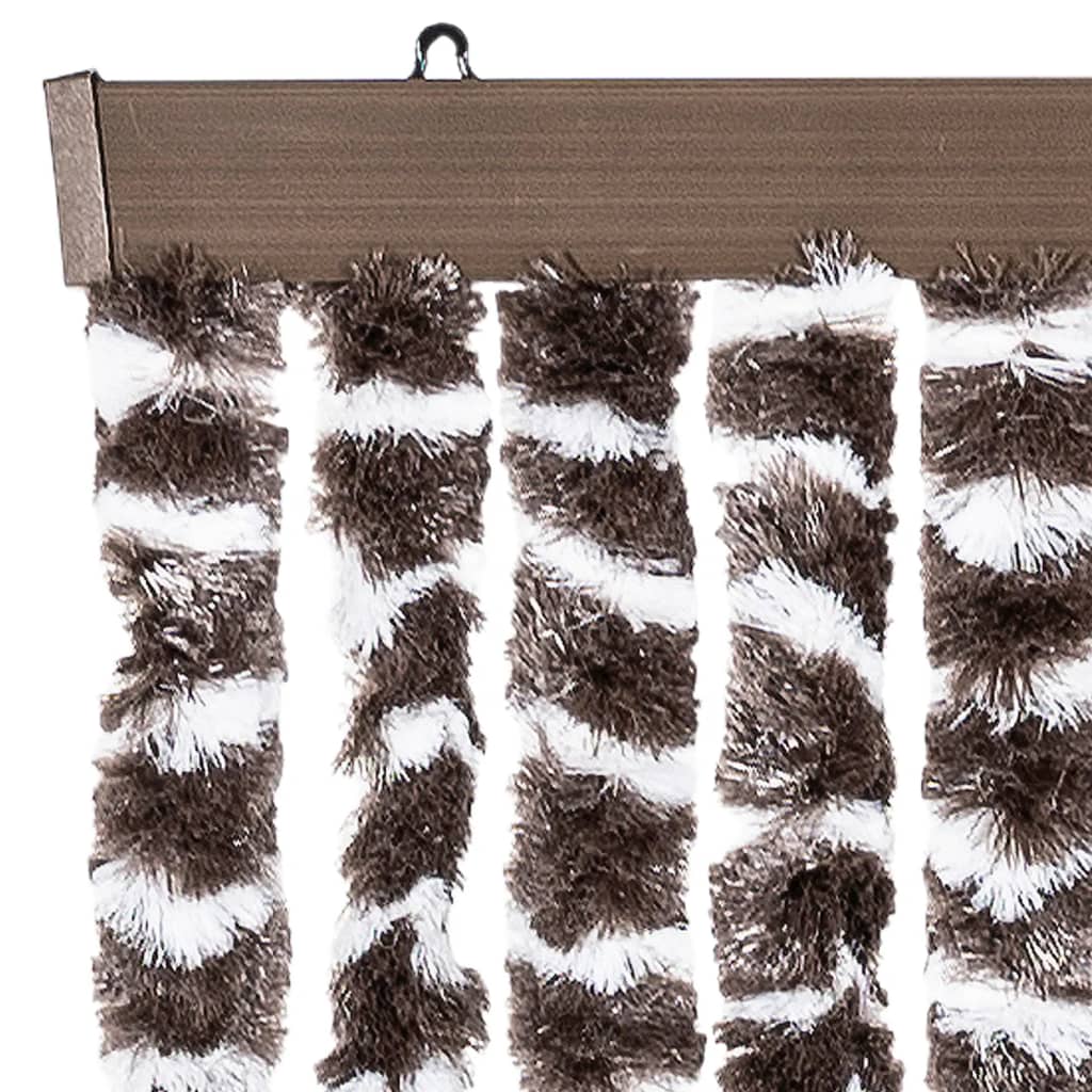 Insect Curtain Brown and White 100x220 cm Chenille