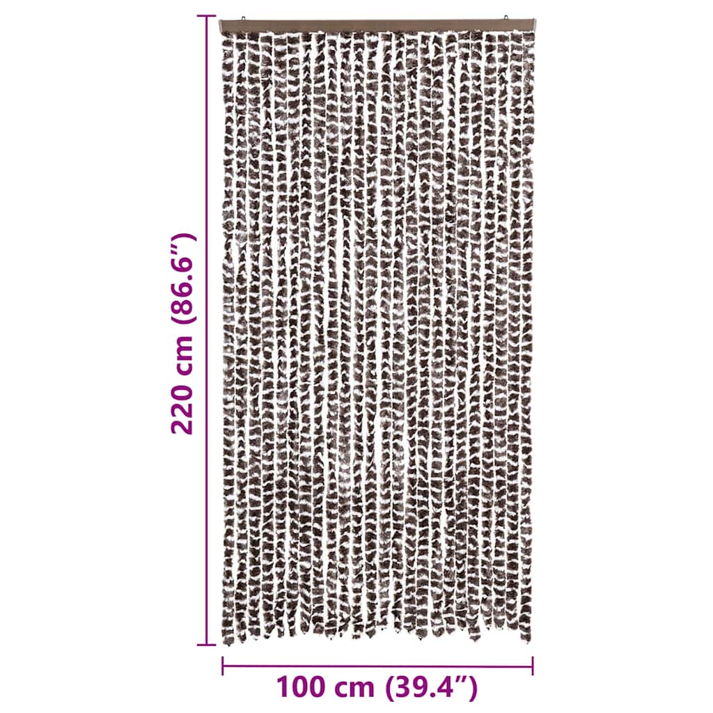 Insect Curtain Brown and White 100x220 cm Chenille
