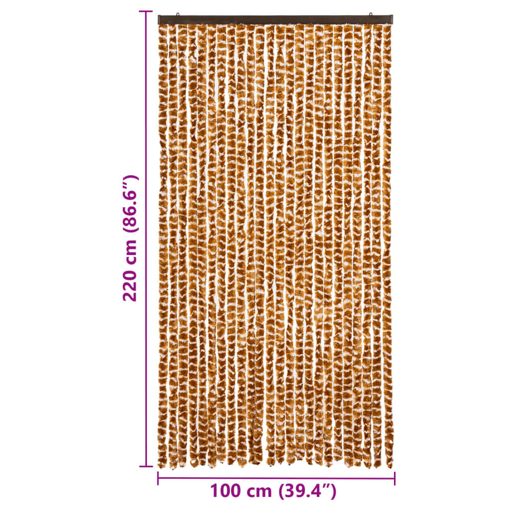 Insect Curtain Ochre and White 100x220 cm Chenille