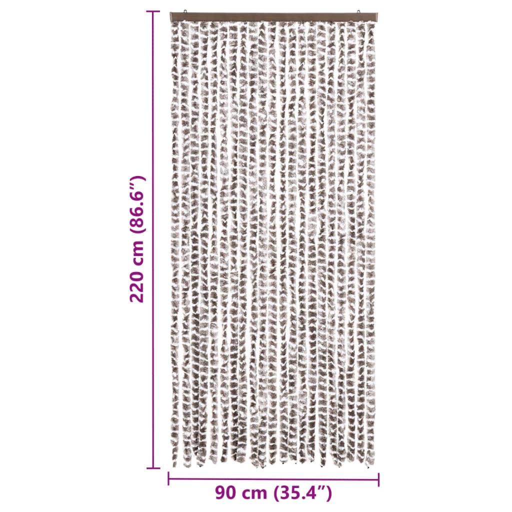 Insect Curtain Taupe and White 90x220 cm Chenille