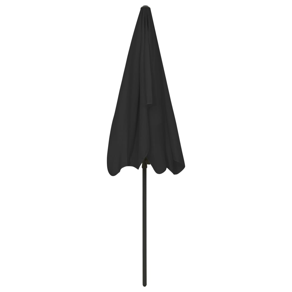 Beach Parasol Black 200x125 cm