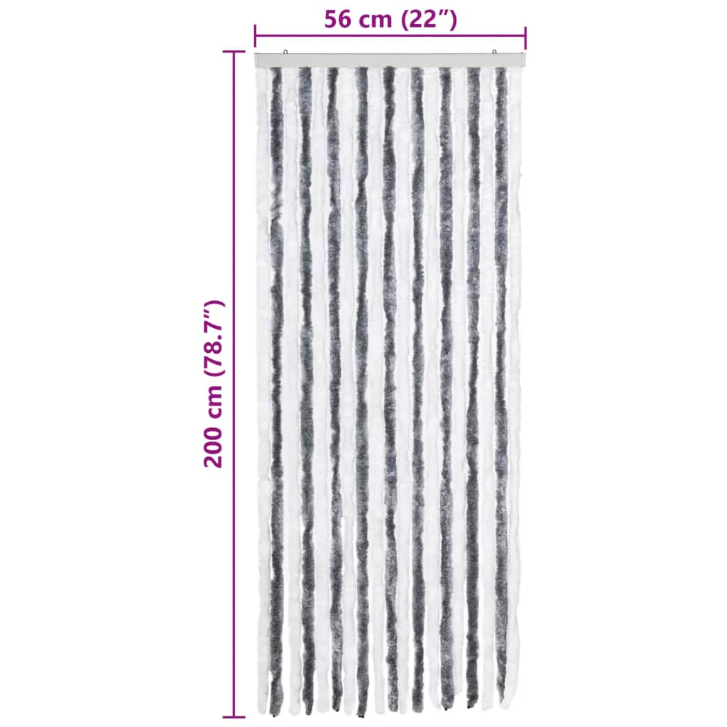 Insect Curtain Grey and White 56x200 cm Chenille