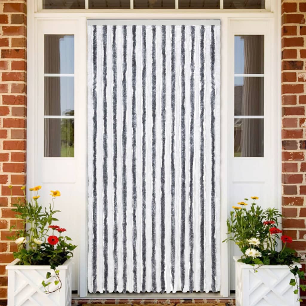 Insect Curtain Grey and White 118x220 cm Chenille