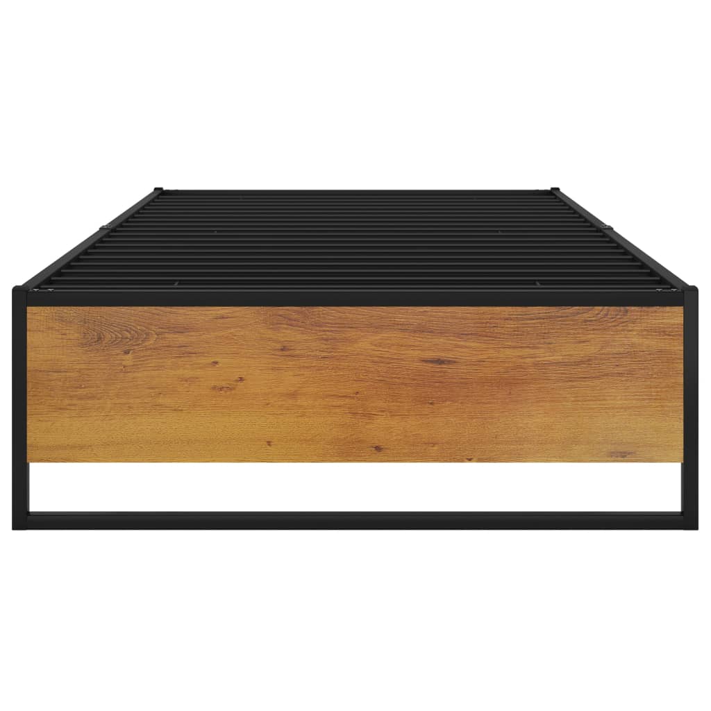 Bed Frame without Mattress Black Metal 90x200 cm