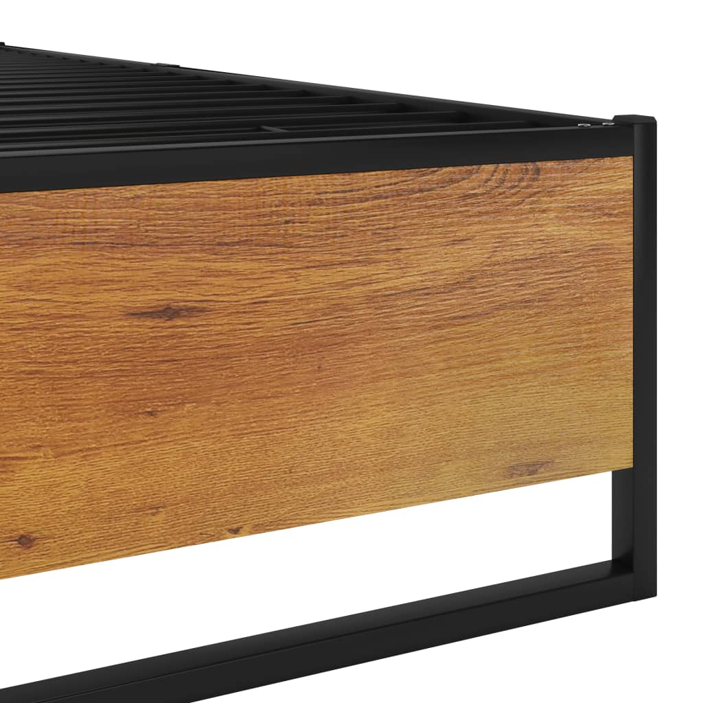 Bed Frame without Mattress Black Metal 100x200 cm