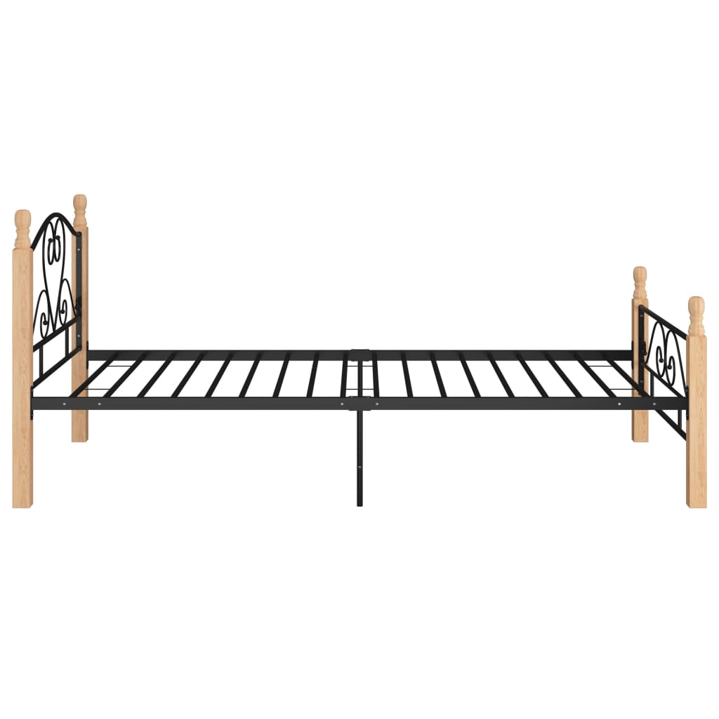 Bed Frame without Mattress Black Metal 90x200 cm