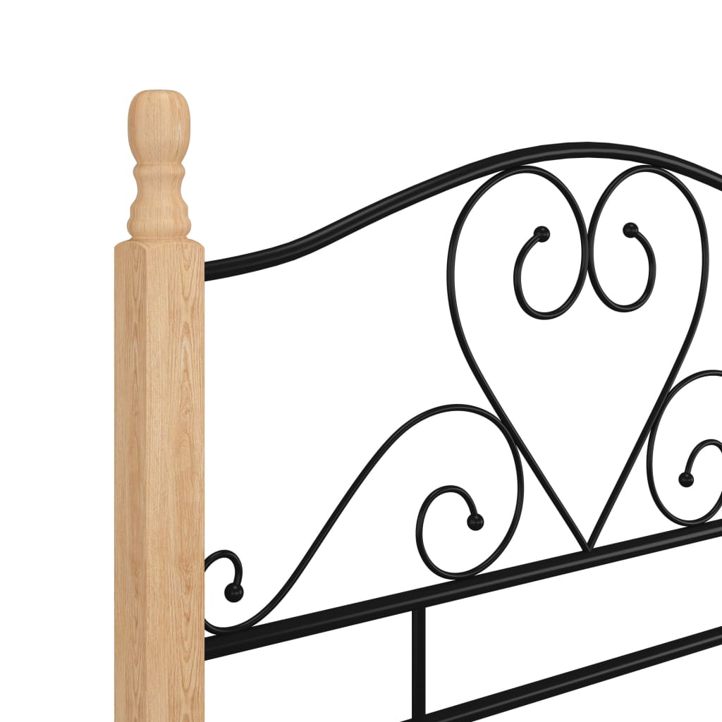 Bed Frame without Mattress Black Metal 90x200 cm