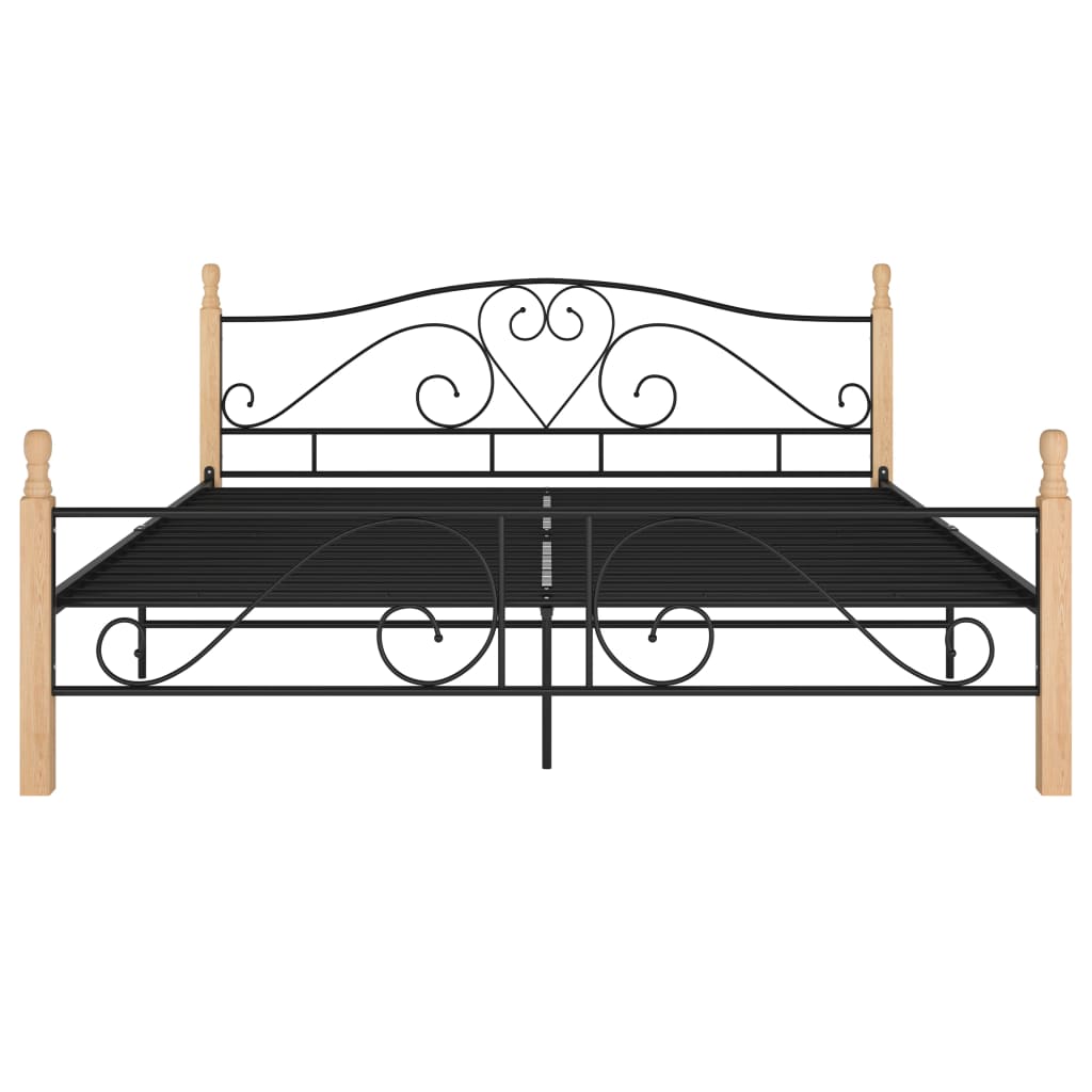 Bed Frame without Mattress Black Metal 180x200 cm Super King